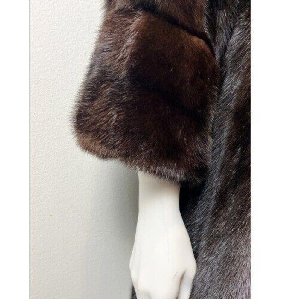 BIRGER CHRISTENSEN MINK MIDI SWING COAT M/L - Picture 6 of 16